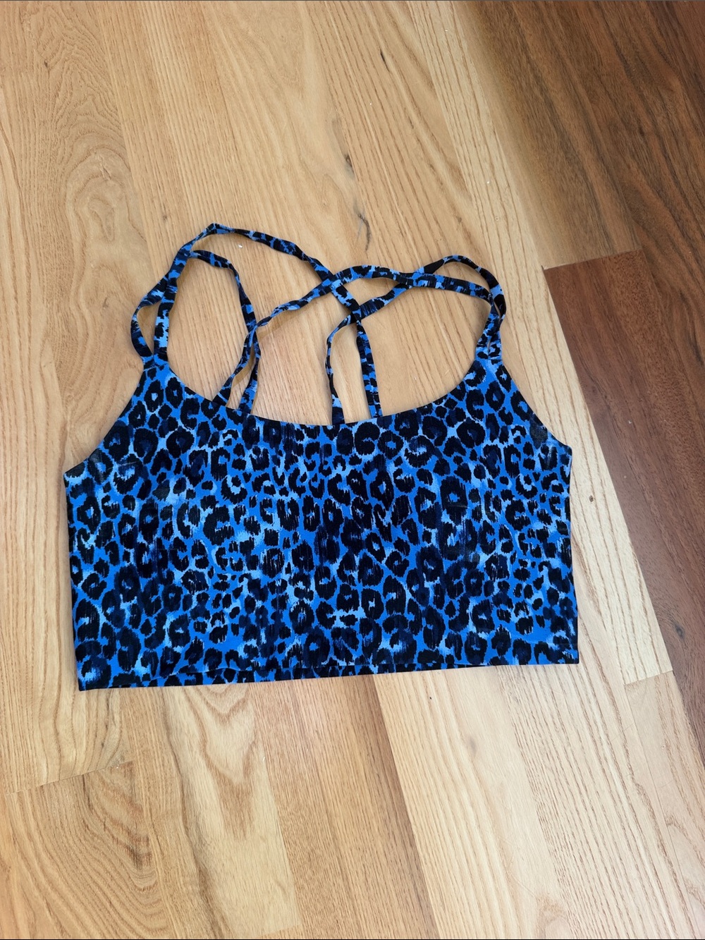 Offline Blue Leopard Print Strappy Crop Top - Women
